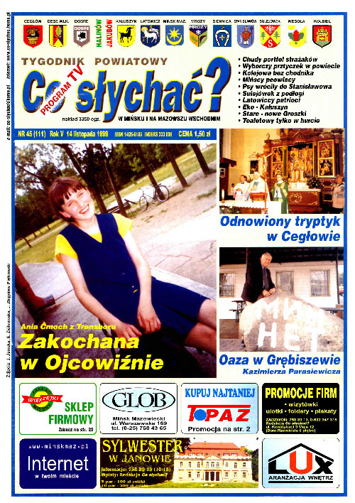 Okładka gazety Co słychać? - nr 45 (111) 1999